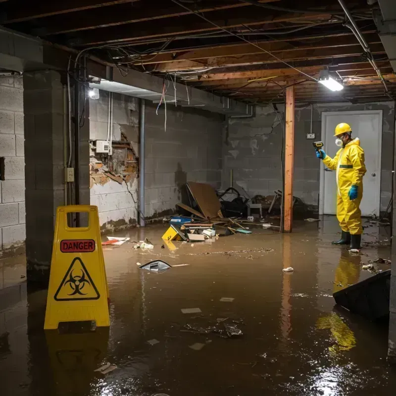 Flooded Basement Electrical Hazard in Ninnekah, OK Property