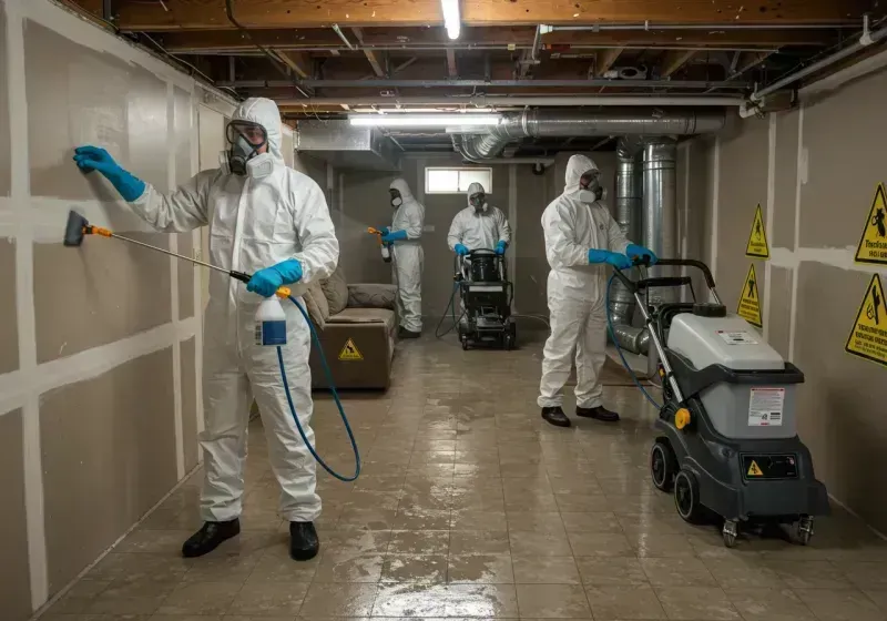 Basement Moisture Removal and Structural Drying process in Ninnekah, OK